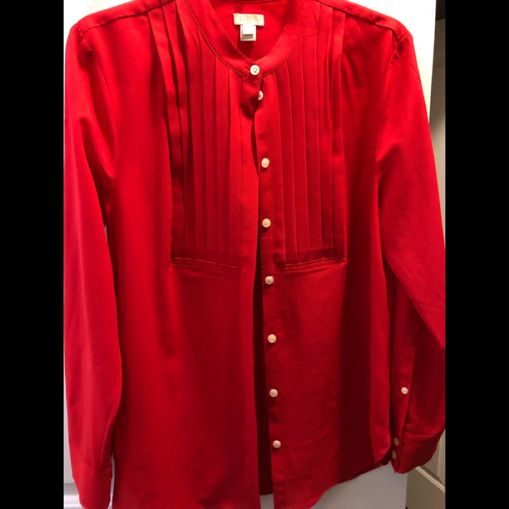 J crew red blouse size med